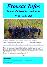 Bulletin municipal n°24 - Juillet 2020 Bulletin municipal n°24 - Juillet 2020